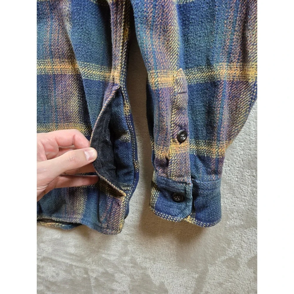 Orvis Big Bear Flannel Shirt Shackets Mens L Plaid Pockets Fits Short 1312517